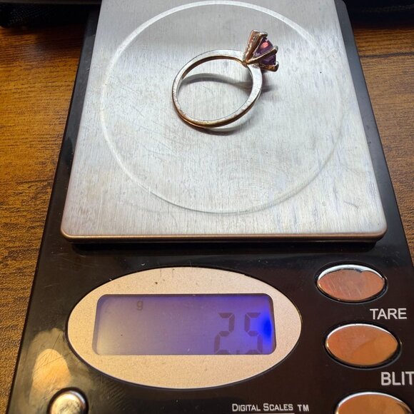 VTG Purple Round Cut Fashion Ring Silver Tone Statement Jewelry - Picture 11 of 11